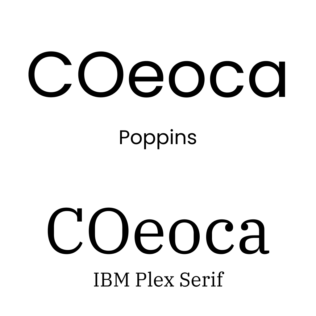 Comparison of letter distinction between o, c, e, and a in different fonts